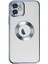 Caseworld Apple iPhone 11 Kapak Yanları Renkli Lens Korumalı Logo Gösteren Şeffaf Luxury Silikon Kılıf - Açık Mavi 1