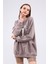 Fancy Kadın Bisiklet Yaka içi Pamuklu Yumuşacık Oversize Uzun Sweatshirt 3