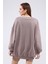 Fancy Kadın Bisiklet Yaka içi Pamuklu Yumuşacık Oversize Uzun Sweatshirt 5