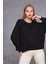 Fancy Kadın Bisiklet Yaka Yumuşacık İçi Pamuklu Oversize Basic Kalın Sweatshirt 5