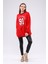 Fancy Kadın Bisiklet Yaka içi Pamuklu Yumuşacık Oversize Uzun Sweatshirt 1