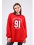 Fancy Kadın Bisiklet Yaka içi Pamuklu Yumuşacık Oversize Uzun Sweatshirt 5