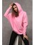 Fancy Kadın Kapüşonlu Yumuşacık İçi Pamuklu Yarasa Kol Oversize Kalın Sweatshirt 1