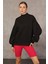 Fancy Kadın Balıkçı Yaka İçi Polarlı Yumuşacık Oversize Sweatshirt 4