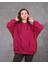 Fancy Kadın Kapüşonlu Yumuşacık İçi Pamuklu Düşük Kol Oversize Sweatshirt 1