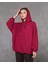 Fancy Kadın Kapüşonlu Yumuşacık İçi Pamuklu Düşük Kol Oversize Sweatshirt 2
