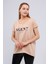 Fancy Kadın Geniş Yaka Baskılı Basic Tişört 5