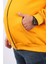 Büyük Beden Unisex Kapüşonlu 3ip Sweat 11701 Hardal 4