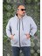 Büyük Beden Unisex Kapüşonlu 3ip Sweat 11701 Gri Melanj 1