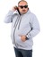 Büyük Beden Unisex Kapüşonlu 3ip Sweat 11701 Gri Melanj 2