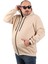 Büyük Beden Unisex Kapüşonlu 3ip Sweat 11701 Bej 2