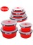 4 Adet / Takım Yuvarlak Silikon Katlanır Öğle Yemeği Kutusu Seti Mikrodalga Katlanır Kase Taşınabilir Katlanır Gıda Konteyner Kutusu Salatası Snack Bowl Kapaklı (Yurt Dışından) 5