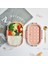 Sağlıklı Çocuklar Okul Öğle Yemeği Kutusu Silikon Kapak Bento Lunchbox Mikrodalga Gıda Depolama Öğle Yemeği Kutusu Kapları ile Bölmeler 1000ML | Öğle Yemeği Kutuları (Pembe) (Yurt Dışından) 1