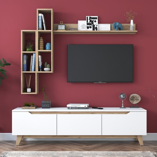 Rani D1 Duvar Raflı Tv Ünitesi Kitaplıklı Tv Sehpası Duvara Fiyatı Rani D1 Duvar Raflı Tv Ünitesi Kitaplıklı Tv Sehpası Duvara Fiyatı