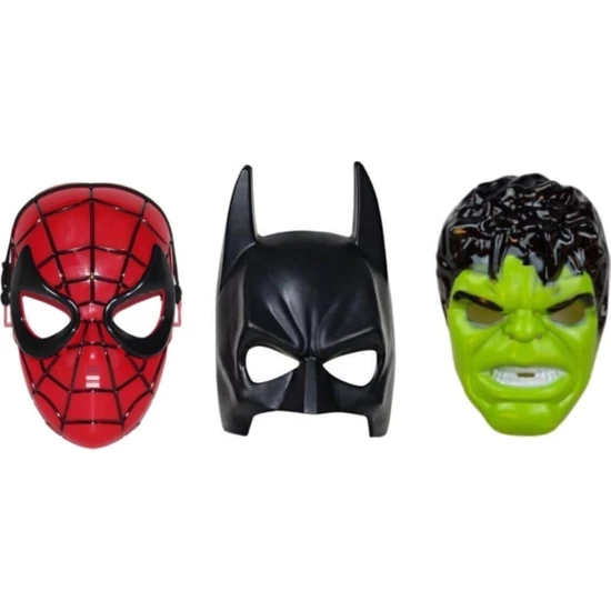 HYD Spiderman Örümcek Adam & Batman ve Hulk 3'lü Maske