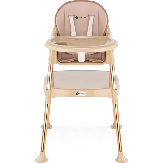 Safe Line Pocket & Mama Çalışma Masalı Pedli Mama Sandalyesi Gold Beige