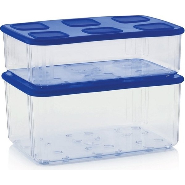 Tupperware Şeffaf Modüler Kap 2'li 1.62-2.53 Lt Saklama Kabı