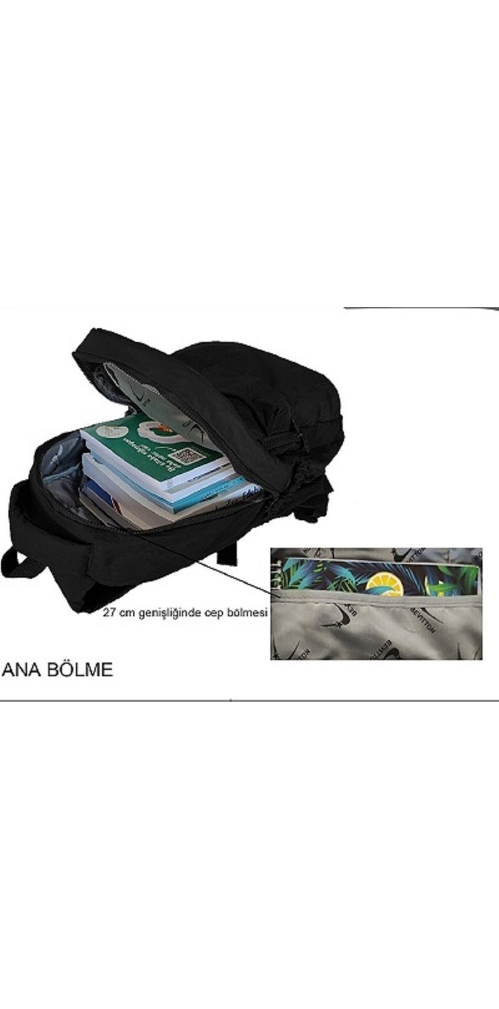 Bevitton Okul Çantası Suya Dayanıklı Kumaş Unisex Pudra Okul Sırt Çantası 1700 görsel 8