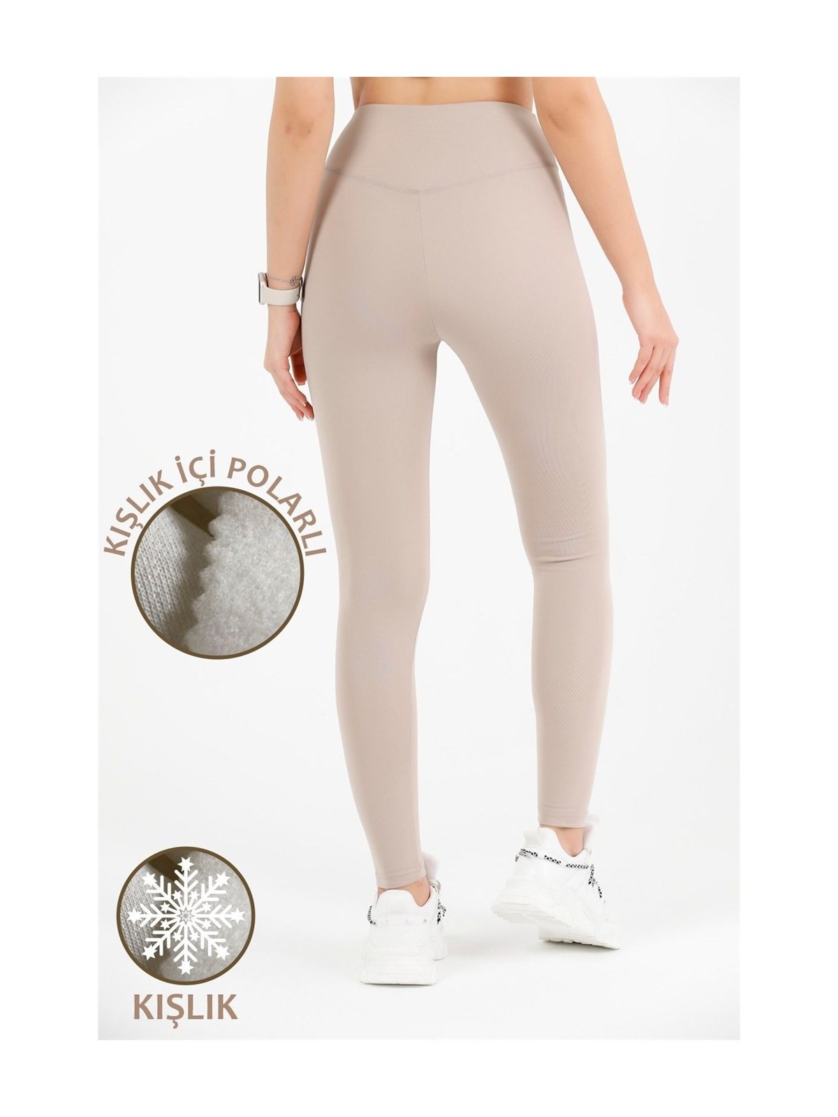 Miss Maral Kadın Antrasit Içi Polarlı Kışlık Yüksek Bel Tam Boy Tayt Dalgıç Kumaş 1024 - Görsel 5