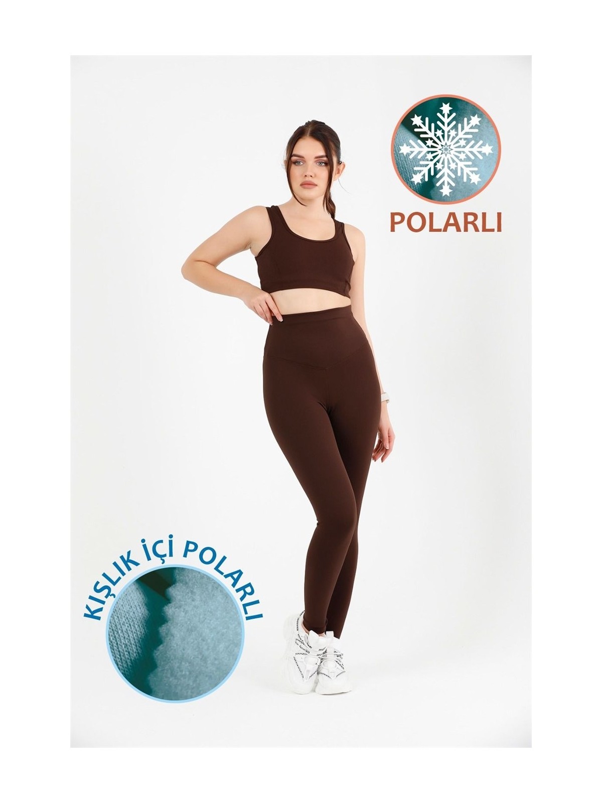 Miss Maral Kadın Antrasit Içi Polarlı Kışlık Yüksek Bel Tam Boy Tayt Dalgıç Kumaş 1024 - Görsel 6