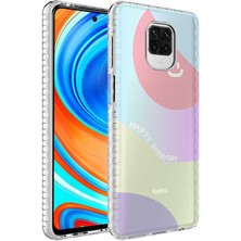 Kilifone - Xiaomi Redmi Note 9s - Kılıf Kenarlı Renkli Desenli Elegans Silikon Kapak