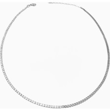 Mistik Silver Yarısı Suyolu Yarısı Gurmet Zincirli Gümüş Choker Kolye