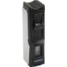 Parmida Dört Torch Gümüş-Siyah Puro Çakmağı