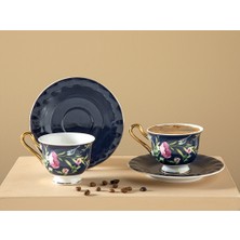 English Home Vanilla New Bone China 2'li Kahve Fincan Takımı 90 ml Lacivert