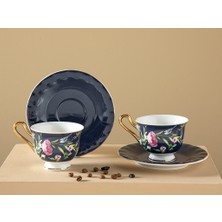 English Home Vanilla New Bone China 2'li Kahve Fincan Takımı 90 ml Lacivert