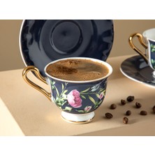 English Home Vanilla New Bone China 2'li Kahve Fincan Takımı 90 ml Lacivert