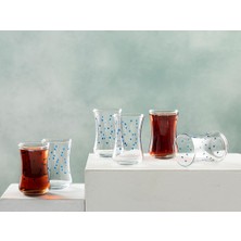 English Home Dotsy Cam 6'lı Çay Bardağı 155 ml Lacivert