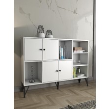 Wood'n Love Rüzgar 140 cm Metal Ayaklı Konsol - Beyaz / Siyah