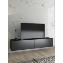 Wood'n Love Toprak 150 cm Duvara Monte Tv Ünitesi - Siyah / Siyah