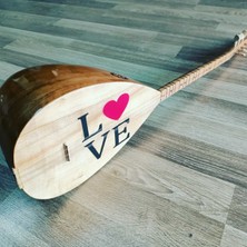 İdol Müzik Aletleri Bağlama 'love' Işlemeli Kısa Sap Tam Set Saz