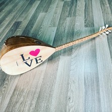 İdol Müzik Aletleri Bağlama 'love' Işlemeli Kısa Sap Tam Set Saz