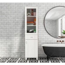 Evistro Banyo ve Mutfak Dolabı Pleksi Camlı Beyaz