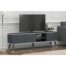 Mobilya Gezegeni Pearl Tv Ünitesi 160 cm Antrasit-Gümüş