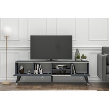 Mobilya Gezegeni Pearl Tv Ünitesi 160 cm Antrasit-Gümüş