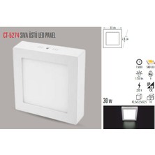 Cata CT-5274 30W Alm. S.ü Led Armatür Kare (Günışığı - 6 Adet)