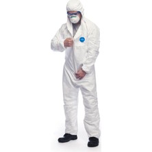 Tyvek 500 Xpert Kimyasal Koruyuculu Başlıklı Fermuarlı Nefes Alabilen İş Tulumu-L