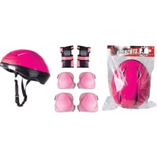 Top Rock Store Furkan Toys Pembe Bisiklet Scooter Kask Dizlik Dirseklik Koruyucu Set