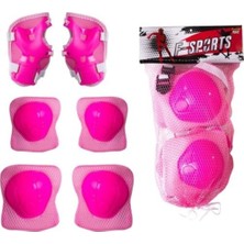 Top Rock Store Pembe Bisiklet Scooter Kask Dizlik Dirseklik Koruyucu Set