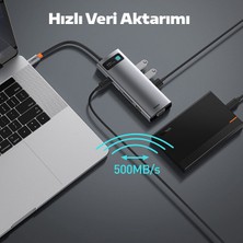 Baseus Metal Gleam Series 100W 9 In1 Type-C Hub Adaptör Çoklayıcı