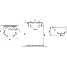 Turavit Oval Lavabo 28X35 cm 5012T