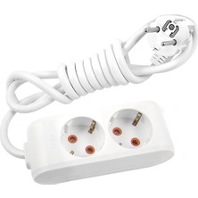 Viko 2'li Priz 3x1,5 mm Uzatma Beyaz 9 Mt