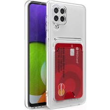 Kip GSM Galaxy M12 Kılıf Hibrit Slim Fit Sararma Önleyici Şeffaf Kartlıklı Kılıf