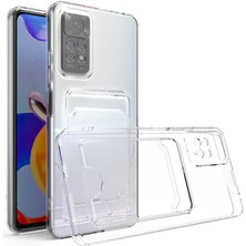 Kip GSM Xiaomi Redmi Note 11 Global Kılıf Hibrit Slim Fit Sararma Önleyici Şeffaf Kartlıklı Kılıf