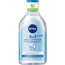 NIVEA 5IN1 Micellar Makyaj Temizleme Suyu Canlandırıcı; Normal Ciltler 400ml;Yüz Temizleyici; Etkili Makyaj Temizleme