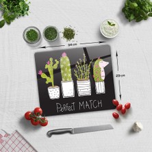 Decorita Cam Kesme Tahtası | Cam Kesme Tablası | Perfect Match - Siyah Fon |