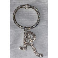 Arabasına Aşıklar Kulübü Swarovski Taşlı Bileklik Anahtarlık A Harfli